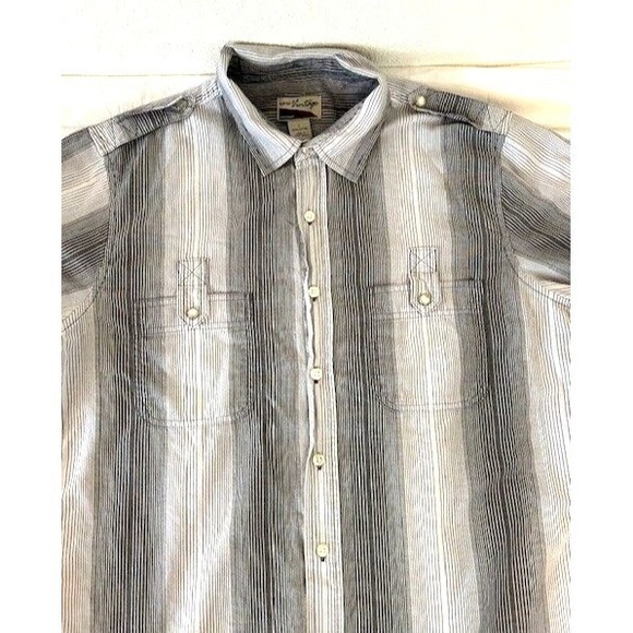 "Rare Vintage" Brand Men's Western Rodeo Shirt Grey Stripe Pearl Snaps Sz Large - Picture 9 of 12